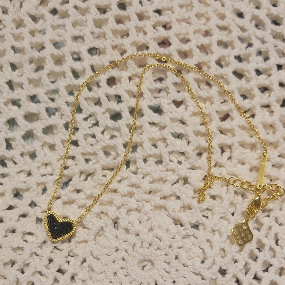 Kendra Scott Gold and Black Heart Necklace - Picture 3 of 6